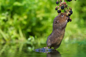 Vole Feastingon Blackberries Wallpaper