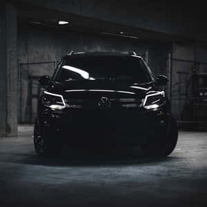 Volkswagen Tiguan Dark Garage Scene Wallpaper