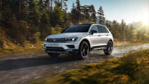 Volkswagen Tiguan Offroad Action Wallpaper