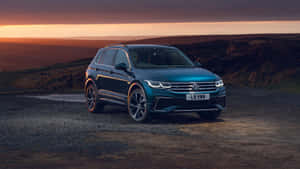 Volkswagen Tiguan Sunset Backdrop Wallpaper