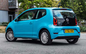 Volkswagen Up Blue Rear View Wallpaper