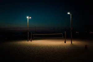 Volleyball Court In Night Wallpaper