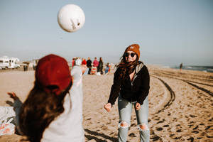 Volleyball Girls On The Beach Wallpaper