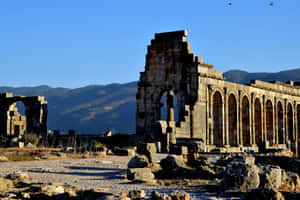 Volubilis Blue Skies Mountains Wallpaper