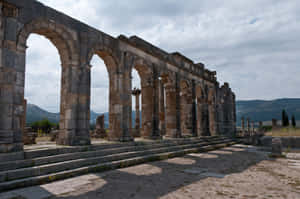 Volubilis Ruins Morocco Arches Wallpaper