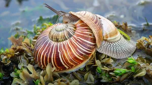 Volute Snail Seashore Scene Wallpaper