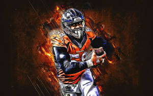 Von Miller Dark Orange Art Wallpaper