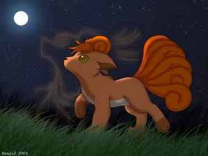 Vulpix And A Full Moon Wallpaper