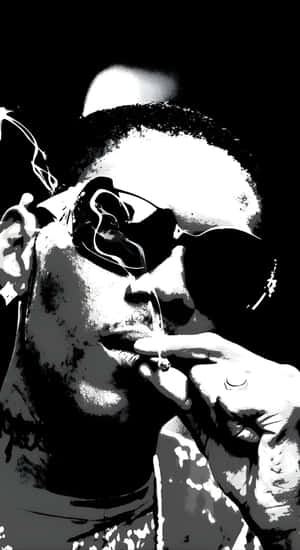 Vybz Kartel Iconic Black And White Wallpaper