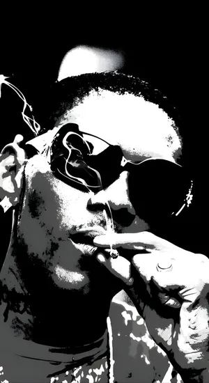 Vybz Kartel Iconic Black And White Wallpaper