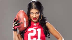 W W E Diva With Football Wallpaper