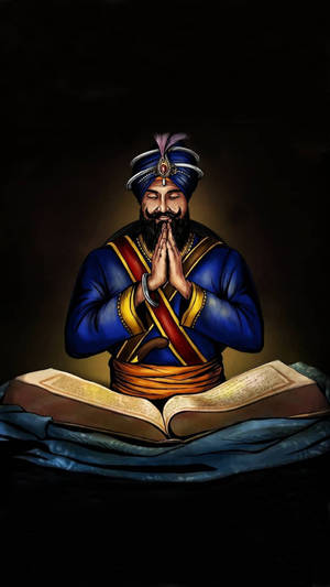 Waheguru Gobind Singh Ji Praying Wallpaper