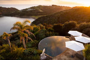 Waiheke Island Luxury Retreat Sunset Wallpaper