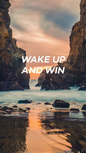 Wake Up And Win Inspirational Beach Scene Wallpaper