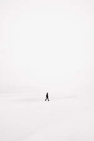 Walking Across Cool White Wallpaper