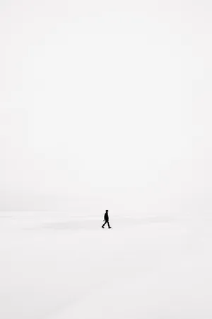Walking Man White Minimalist Wallpaper