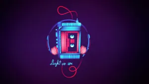 Walkman Device In Neon Aesthetic Wallpaper