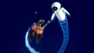 Wall E And Eve In The Galaxy Wallpaper