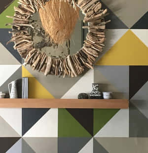 Wall With Obtuse Triangle Patterns Wallpaper