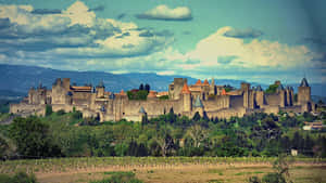 Walled City In Carcassonne France Wallpaper