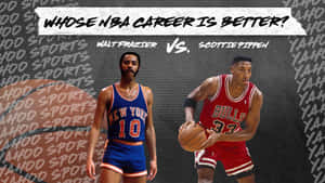 Walt Frazier Vs. Scottie Pippen Carreer Comparison Wallpaper