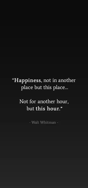 Walt Whitman Happiness Quote Wallpaper