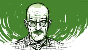 Walter White Green Sketch Wallpaper