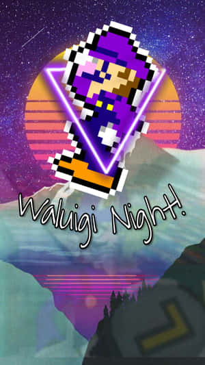 Waluigi Strikes A Pose In Vibrant Colors Wallpaper