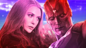 Wanda Maximoff Using Her Powers To Protect Her Family In Wandavision Wallpaper