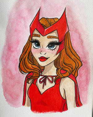 Wanda Maximoff Watercolor Art Wallpaper