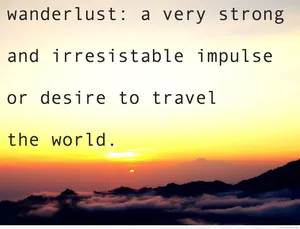 Wanderlust Travel Quote Sunset Wallpaper
