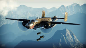 War Thunder Bomber Over Mountains Wallpaper