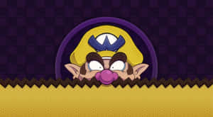 Wario Smirking Mischievously In His Iconic Outfit Wallpaper