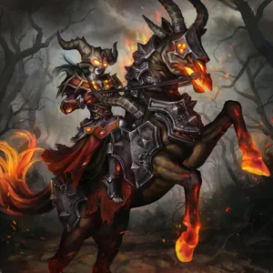 Warlock_on_ Infernal_ Steed Wallpaper