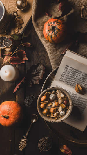 Warm And Cozy Autumn Feast Wallpaper