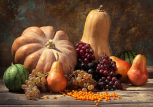 Warm And Delightful Autumn Food Spread Wallpaper