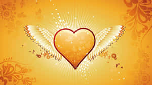 Warm And Vibrant Orange Heart Wallpaper Wallpaper