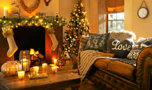 Warm Christmas Living Room Scene.jpg Wallpaper