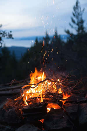 Warm Fall Bonfire Gathering Wallpaper