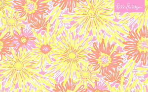 Warm Floral Yellow Lilly Pulitzer Desktop Wallpaper