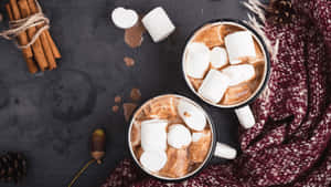 Warm Hot Chocolate With Marshmallows Wallpaper