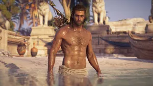 Warrior Alexios In Action - Assassin's Creed Odyssey Wallpaper