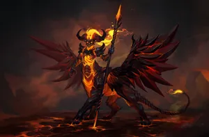 Warriors Brace Themselves For Battle Against Demonic Forces Wallpaper