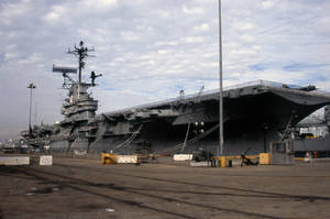 Warship With Dark Grey Paint Wallpaper