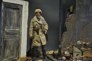 Wartime_ Soldier_ Figure_ Display Wallpaper