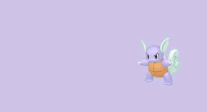 Wartortle On Light Purple Background Wallpaper