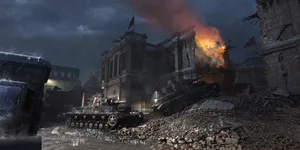 Warzone_ Tank_ Battle_ Nighttime Wallpaper