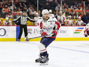 Washington Capitals John Carlson At Canada Life Centre Wallpaper