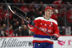 Washington Capitals John Carlson At Capital One Arena Wallpaper