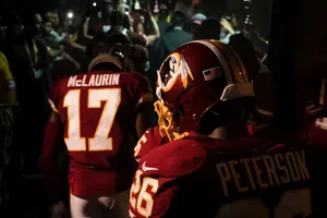 Washington Football Team In Action On The Field Wallpaper